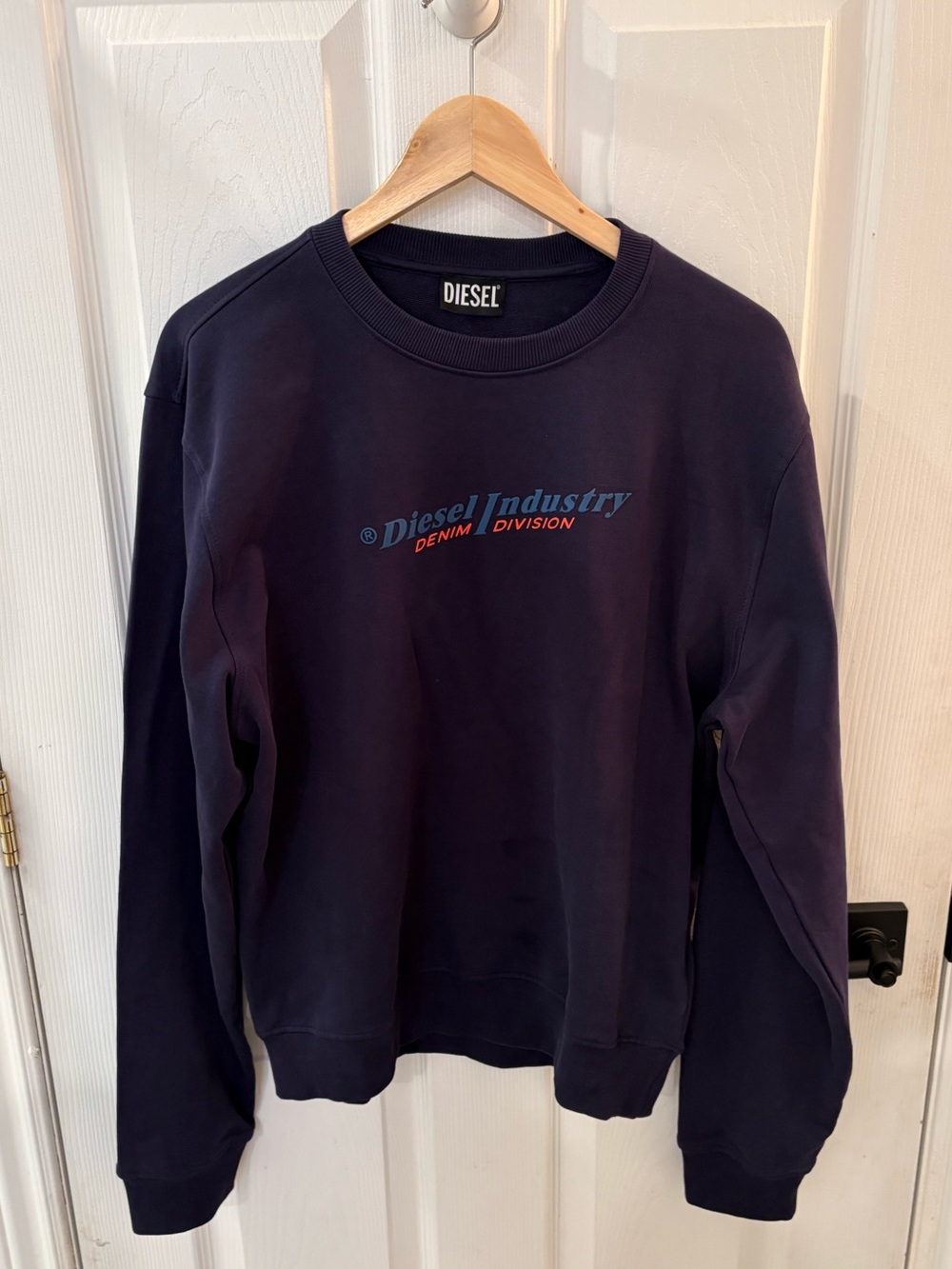 Diesel Navy Crewneck Sweatshirt with Blue & Red Logo